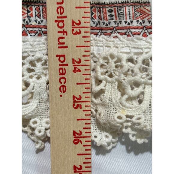 JC Fits S Top Cream Elephants Bead Crochet Slit Sleeve Boho Safari Travel Glam - Picture 7 of 9